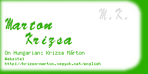 marton krizsa business card