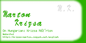 marton krizsa business card